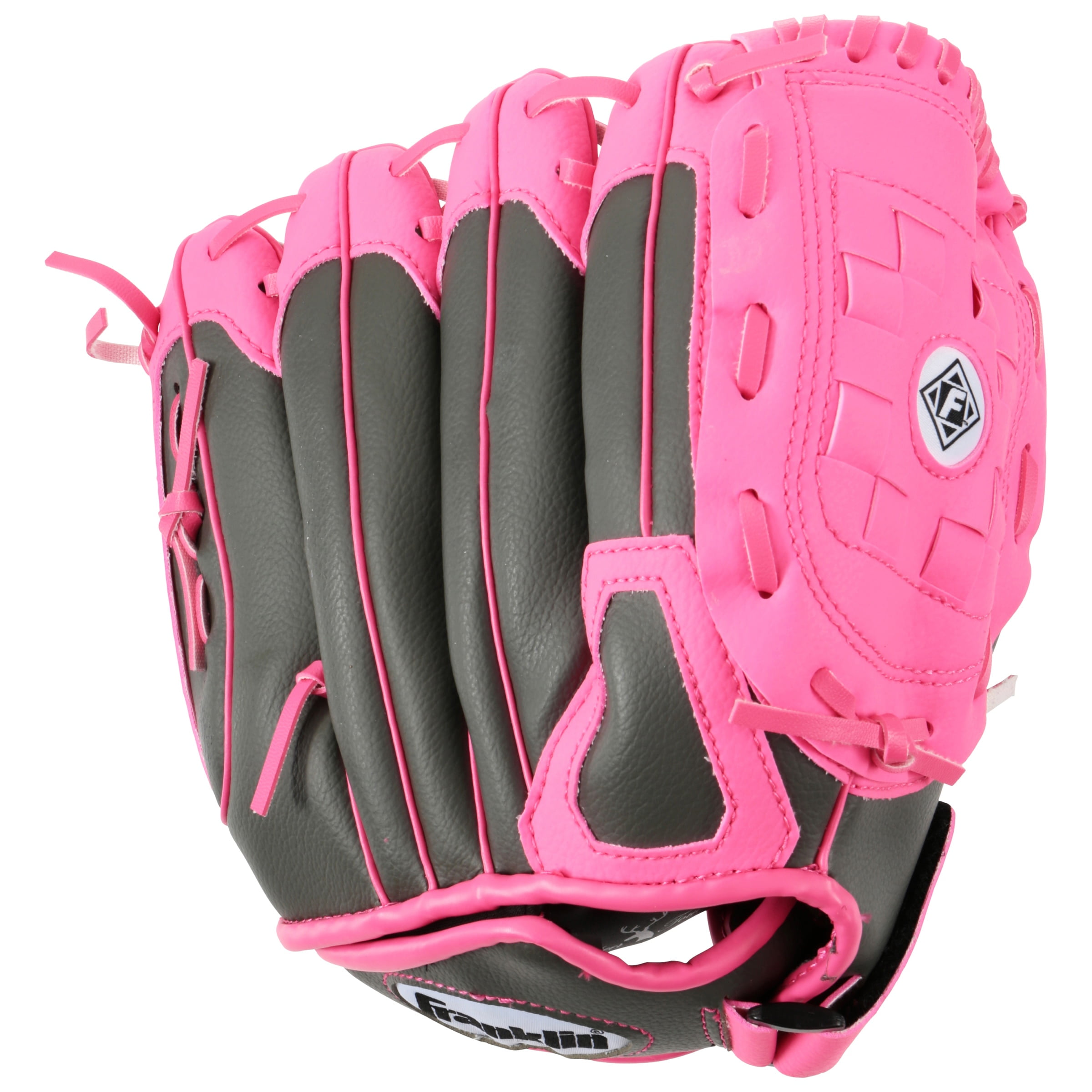 NEW Franklin Girls Tee Ball Fielding Glove Gray and Pink 10.5"  R-Hand Thrower 