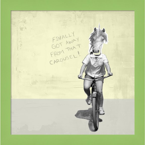 Great Art Now Carousel Unicorn by Unknown, Framed Wall Art, 14W x 14H