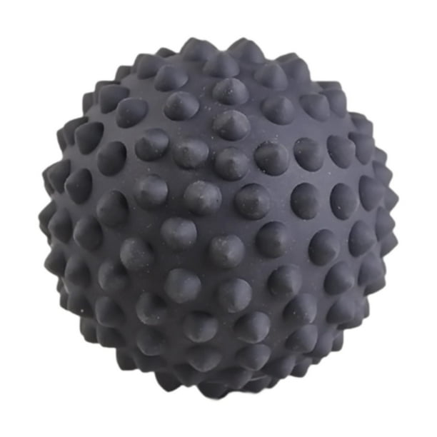 Pelota de masaje con púas, pelota de masaje muscular, pelota de masaje de espalda, pelota de portátil, pelota para fascitis para entrenamiento, negro
