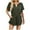 Army Green jumpsuits for womens, variant on Usmixi Jumpsuits for Women Dressy Fashion Solid Tie Waist Button Down Knitted Ribbed Short Overalls Jumpsuits Summer V-Neck Short Sleeve Plain Mini Formal Rompers Army Green m