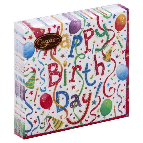 16 Lets Celebrate Happy Birthday Party 33cm 2ply Paper Luncheon Napkins 