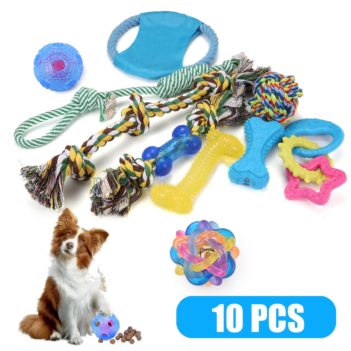 Puppy Braided Cotton Toys,100% Quality Natural Cotton 12Pcs Dog Rope Toys Set Pet Chew Rope Toys for Teething or Training Small and Medium Dogs 