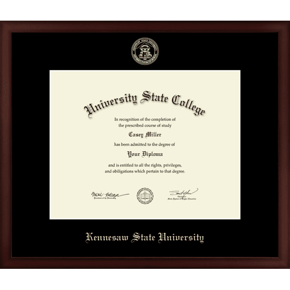 Kennesaw State University Diploma Frame, Document Size 14" x 11"