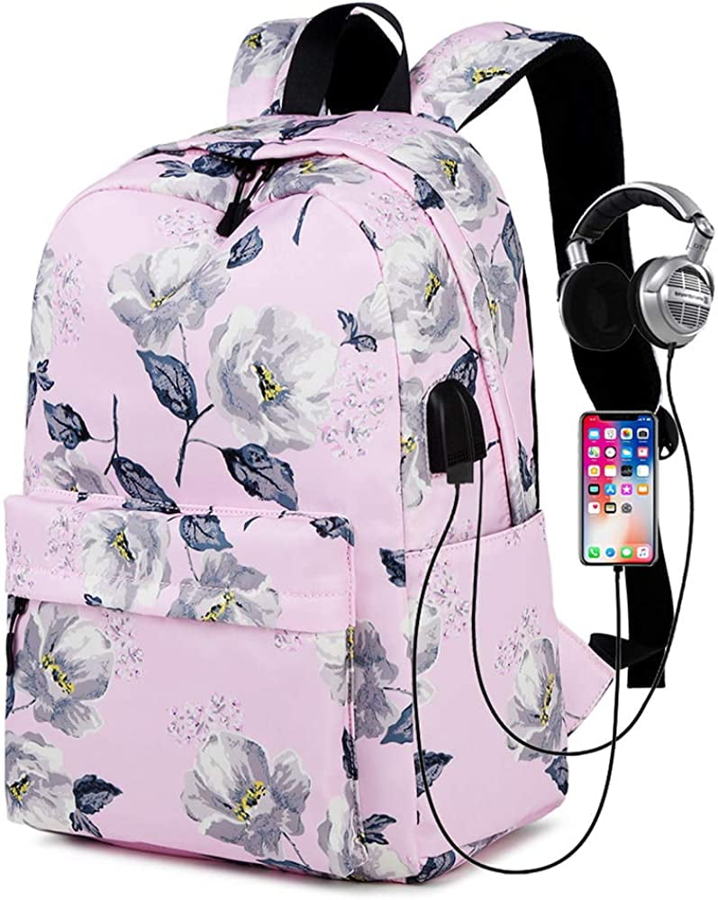 FANTAZIO Cactus Floral Watercolor Laptop Outdoor Backpack Travel Hiking Camping Rucksack Pack Casual Large College School Daypack 