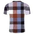thumbnail image 4 of ohmzyzo Mens Plaid T-Shirts Short Sleeve Tops Crewneck Undershirt Casual Basic Tees Breathable Summer Slim Fit Tops Athletic Training Tees Orange S, 4 of 5