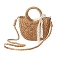 thumbnail image 2 of Straw Tote Bag Handmade Woven Beach Bag Summer Straw Handbag Boho Style Large Capacity Tote Bag for Women Travel Beach Vacation Picnic Resort Daily Use Stylish Rattan Carry Bag Lightweight Summer Use, 2 of 6