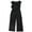 black, variant on Connected Apparel Womens Belted Jumpsuit, Black, Plus Size, 20W