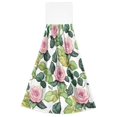 thumbnail image 2 of Wobogo Pink Rose Hand Towel Set of 2 Absorbent for Kitchen and Bathroom With Velcro Hanging Loop 18.2×14in, 2 of 7