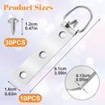 thumbnail image 2 of Mxxipp 10 Piezas Perchas para Cuadros con Anillo en D de Alta Resistencia Percha con Correa Extra Grande con Kit de Tornillos Accesorios para Colgar con 3 Orificios para Colgar Marcos de Fotos - Plata, 2 of 5