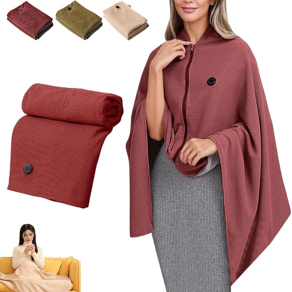 2027 New Heated Shawl Wraps for Women, USB Heated Blanket Shawl,Soft Fleece Comfort with 3 Heat Levels, Fast Warming and Hands-Free Coverage for Home, Office Or Travel