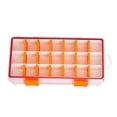 thumbnail image 3 of Caja de aparejos de pesca, organizador de joyas portátiles impermeables por el recipiente 21 compartimentos para pesca de hielo de agua salada de agua Naranja, 3 of 8