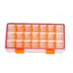 thumbnail image 3 of Caja de aparejos de pesca, contenedor para equipo de pesca, 21 compartimentos con compartimentos extraíbles Naranja, 3 of 9