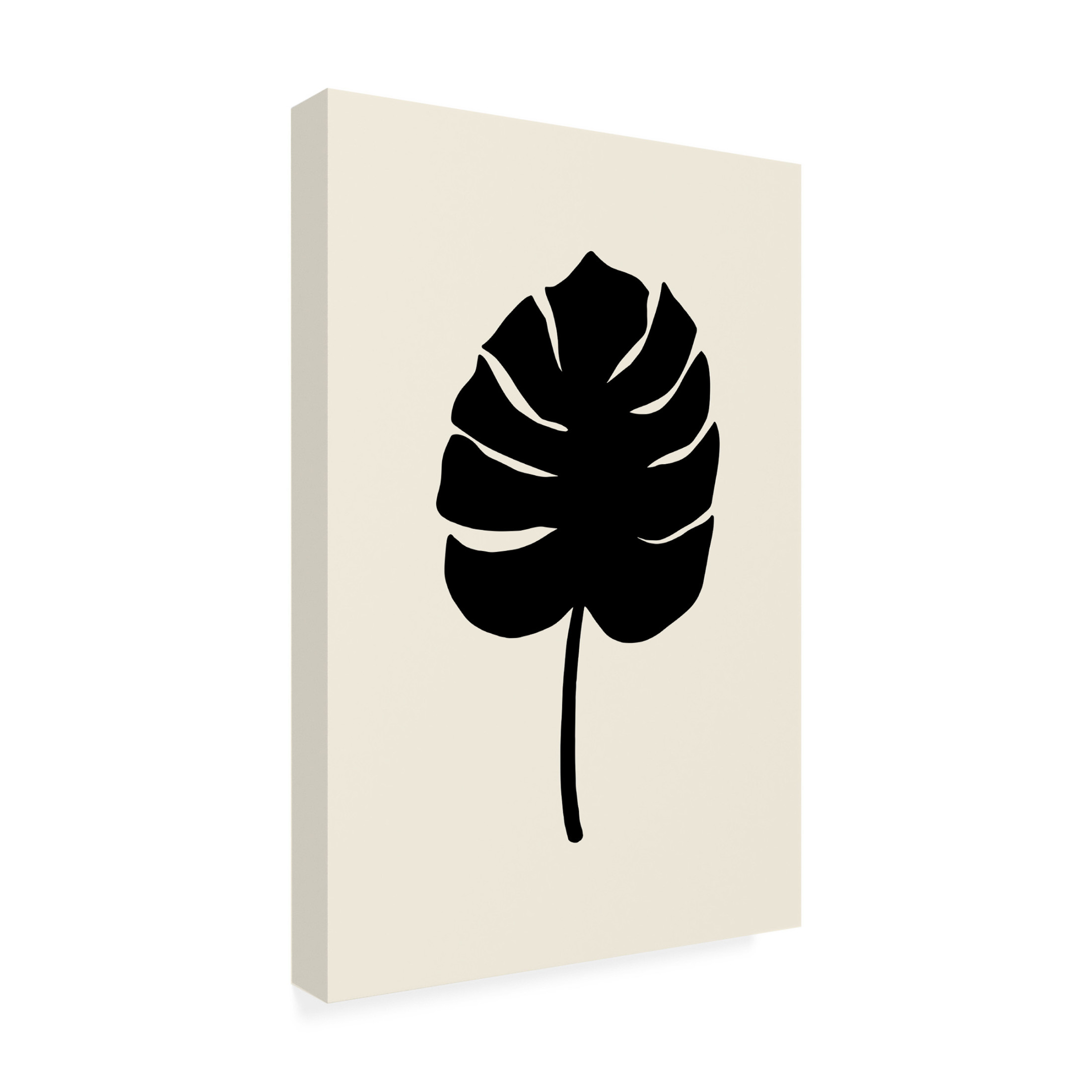 Canvas Wall Art - Pictufy Studio 'Monstera Leaf Black' Wall Art for Living Room, Bedroom, or Office Décor by Trademark Fine Art - 12 x 19 Inches