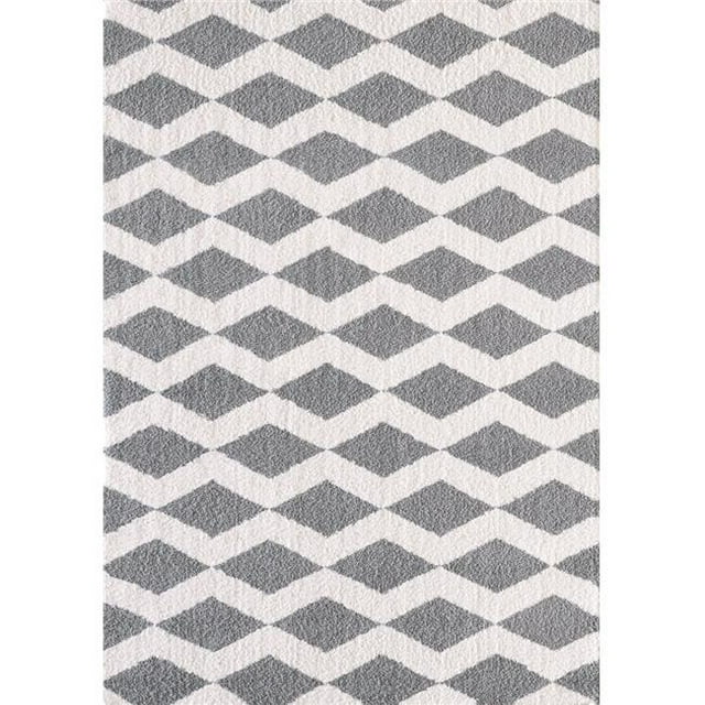 Dynamic Rugs SI695904119 5 ft. 3 in. x 7 ft. 7 in. Silky Shag 5904 Rectangle Contemporary Rug - 119 White & Silver