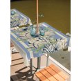thumbnail image 2 of Outdoor Tablecloth with Umbrella Hole for Patio/Picnic/Party/Camping, Summer Blue Conch Waterproof Table Cloth Square Cover Washable, Vintage Beach Coastal Leaves Floral (54"x 54"), 2 of 9