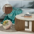 thumbnail image 4 of Round Travertine Texture Coffee Table, 28 inch Stone Coffee Table, Modern Design, Durable, Minimalist, 4 of 8