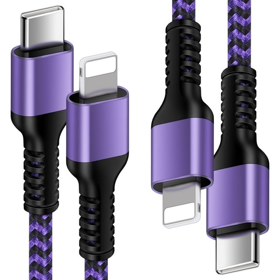 GAEF USB C Charger Charging Cable Compatible iPhone,2Pack Type C Charger Cable,6FT Nylon Braided Charging Cord Long Charger Cable,Fast Charging Cable High Speed Data Sync Compatible iPhone(Purple)