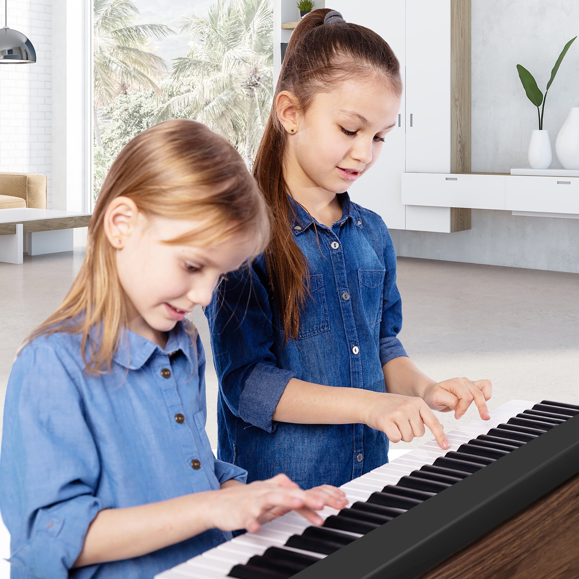 Gymax 61-Key Folding Piano Keyboard Portable Electric Piano w/ Full Size Keys Music Stand
