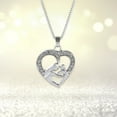 thumbnail image 4 of CHENjy Heart Shaped Crystal Pendant Necklace for Mom Mothers Day Gift Women Mama Jewelry Mothers Birthday Gifts from Daughter Silver, 4 of 6