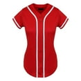 thumbnail image 1 of Gtoiithly T-Shirt pour Femmes Été Décontracté à Manches Courtes Coupe Ample Chandail de Baseball Confortable et Stylé Rouge P, 1 of 5