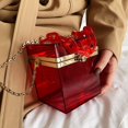 thumbnail image 2 of Bolso de mano de lujo con cadena para mujer, bolso de hombro transparente de PVC, bolso de gelatina de color caramelo, bolso cuadrado pequeño, 2 of 5