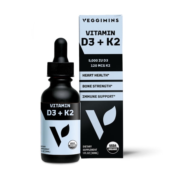 Veggimins Organic Vitamin D3   K2, 1oz