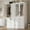 White, variant on MEISSALIVVE Armoire Wardrobe Closet with 6 Door, 74.8" Large Wardrobe Cabinet with Hanging Rod, Freestanding Modern Bedroom Armoire Storage Cabinet, Black