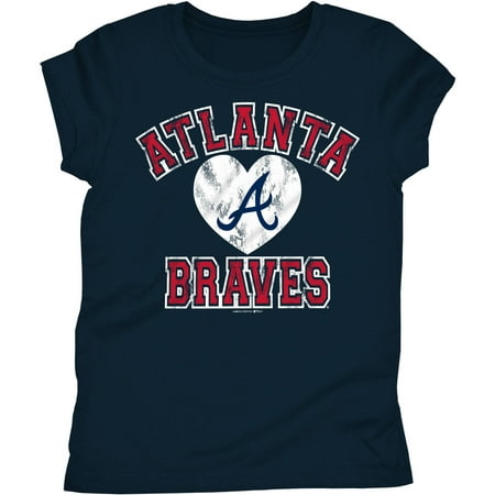 MLB Atlanta Braves Girls Short Sleeve Team Color Graphic