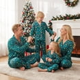 thumbnail image 3 of Christmas Family Matching Pajamas Set Snowflake and String Lights Print Long Sleeves Shirt and Pant, 3 of 10