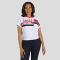 thumbnail image 4 of Women's WEAR by Erin Andrews White San Francisco 49ers Cropped Center Stripe Dolman T-Shirt, 4 of 6