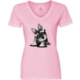 thumbnail image 3 of Inktastic Curious Schnauzer Women's V-Neck T-Shirt, 3 of 5