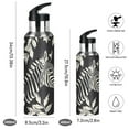 thumbnail image 2 of Zebras and Leaves Sports Bottle with Straw Stainless Steel Water Jug Portable Thermal Cup Leak-proof 600ML, 2 of 9