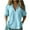 A-Blue, variant on Womens Linen Summer Shirts Solid Color 3/4 Sleeve Casual Tops Lightweight Comfy Cotton Linen V Neck T-Shirt Blouse A-Blue