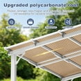 thumbnail image 6 of Leukture 8' x 12' Wall Mounted Lean to Metal Awnings with Sloped Roof Outdoor Patio Gazebo Awning for Backyard Deck White, 6 of 7