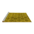 thumbnail image 2 of Ahgly Company Machine Washable Indoor Round Oriental Yellow Industrial Area Rugs, 7' Round, 2 of 4