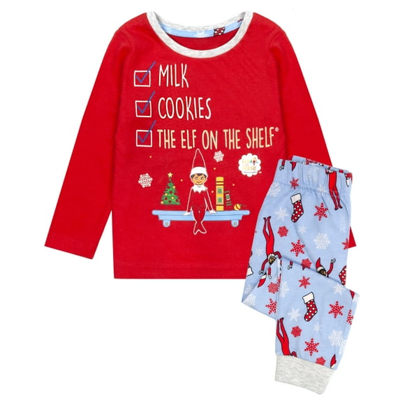 The Elf On The Shelf Unisex Kids Red Long Sleeve Long Leg Pyjama Set