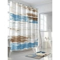 thumbnail image 3 of Retro Blue Shower Curtain, Brown Wood Grain Mottled Texture Abstract Art Waterproof Shower Curtain Set with 12 Hooks Lightweight Washable Fabric Shower Curtains for Bathroom 72x72 Inches, 3 of 6