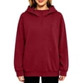 thumbnail image 2 of SSZMDLB Women Plus Size Hooded Sweaters Fall Winter Long Sleeve Zip Up Casual Loose Fit Blouses Soft Fleece Pullover Tops, Wine M, 2 of 6