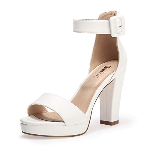 IDIFU Womens IN4 Sabrina Platform Chunky High Heels Ankle Strap Heeled Sandals Wedding Party Dress Shoes 