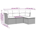 thumbnail image 2 of vidaXL Garden Sofa Set Beige PE rattan 4 Piece Set Modular, 2 of 4