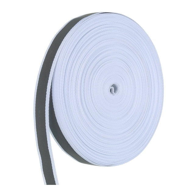 Unique Bargains Bande de Ruban Réfléchissant, Ruban Réfléchissant 15 mm x 22 Yards, Blanc