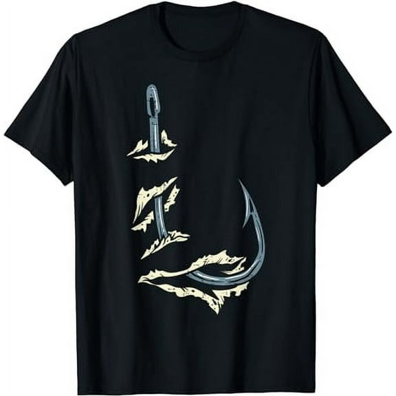 Fish Hook Cool Fishing Fisher Fisherman Angler Men Women Dad T-Shirt