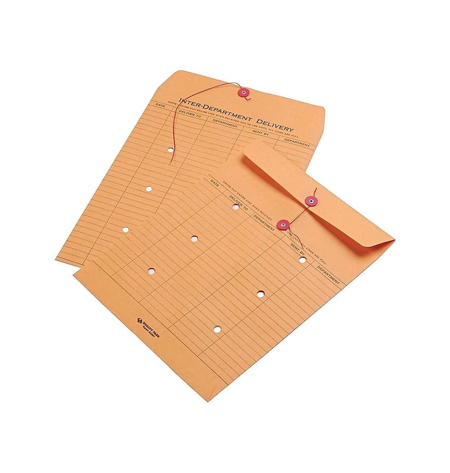 Interoffice Envelopes 10 x 13, 100 Pack - Brown Routing Envelopes with String & Button, 28 lb Paper, Reusable Document Mailers for Office