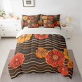 thumbnail image 2 of Feelyou Retro Cherry Blossoms Twin Bedding Sets 7-Piece, Tokyo Flower Floral Bedding Comforter Set, Fashion Stripes Waves Reversible Sheet Sets, Ultra Soft Bedroom Decor, 2 of 8