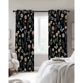 thumbnail image 2 of Spring Floral Black Out Curtains 84 Inch Long for Living Room, Elegant Pastoral Flowers Dragonfly Black Blackout Curtain Shade Thermal Insulated Window Curtains Grommet Drapes 42"x84" 2 Panels, 2 of 8