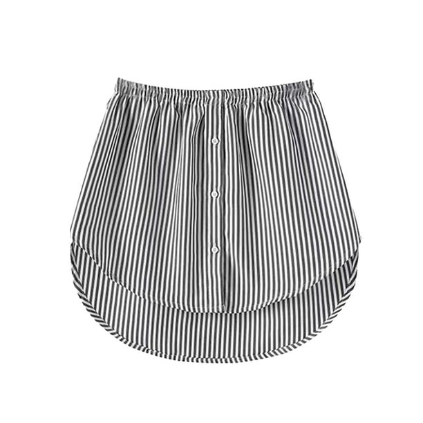 Qarigey Extensores de camisa, blusa de cola, enaguas desmontables, suéter, dobladillo de moda, parte inferior, accesorios de ropa, dobladillo Vestidos raya blanca negra 4XL Qarigey AP010483-47B