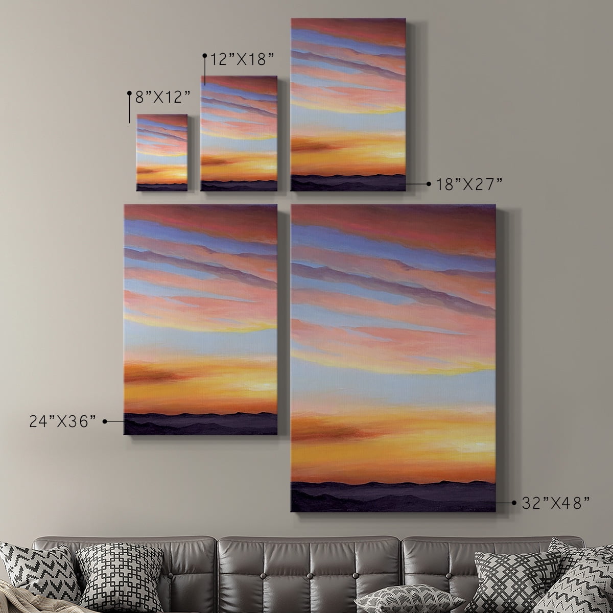 Ignited Dusk I Premium Gallery Wrapped Canvas - Ready to Hang