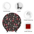 thumbnail image 4 of Picia Fly Agaric and Flowers Pattern Bone China Decorative Plate – Wall Decor with Stand and Adhesive, Elegant Ornament for Living Room, Office, or Entryway-6in, 4 of 6
