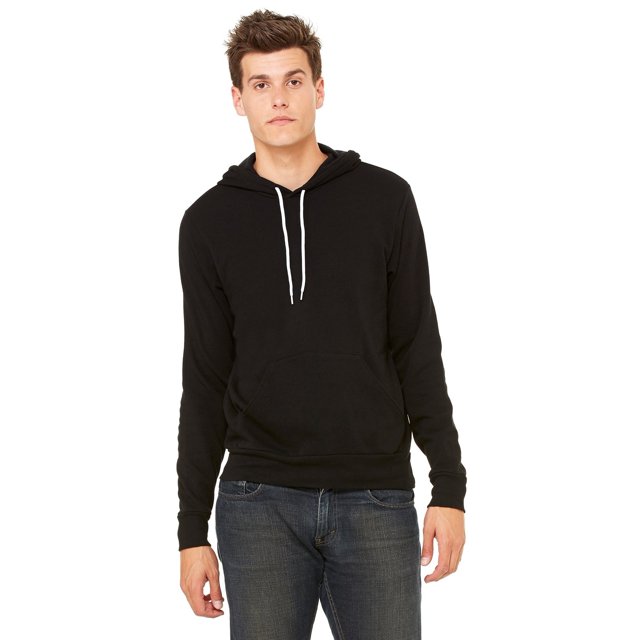 The Bella + Canvas Unisex Poly-Cotton Fleece Pullover Hoodie - BLACK - XS