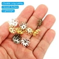 thumbnail image 4 of Uxcell Flower Bead Caps, 100Pcs 14x5mm Hollow Metal Spacer Bead End Caps Silver Tone, 4 of 6